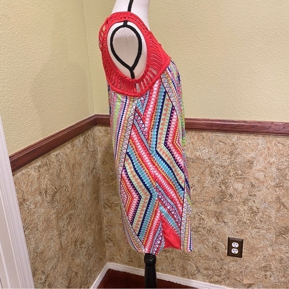 Wrangler Dress Sleeveless Retro Western Pink Lattice Aztec Colorful Size Medium - Picture 3 of 8